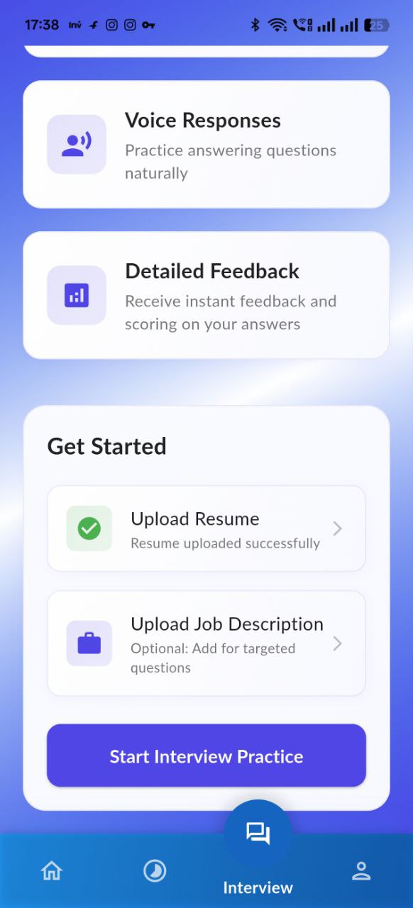 App Screen 7 - Interview History